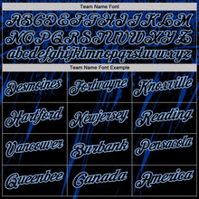 Laden Sie das Bild in den Galerie-Viewer, Uksn Individuelles Schwarz Royalblau-Hellblau Distressed-Kratzer-Pinselstrich Funktions-Poloshirt