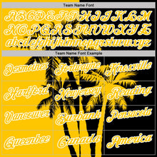 Laden Sie das Bild in den Galerie-Viewer, Uksn Individuelles Schwarz Gelb-Weiß Hawaii tropische Küstenpalmen Funktions-Poloshirt