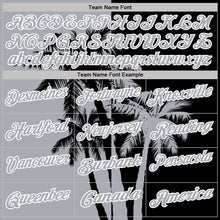 Laden Sie das Bild in den Galerie-Viewer, Uksn Individuelles Schwarz Grau-Weiß Hawaii tropische Küstenpalmen Funktions-Poloshirt