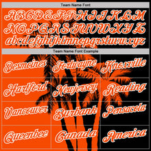 Laden Sie das Bild in den Galerie-Viewer, Uksn Individuelles Schwarz Orange-Weiß Hawaii tropische Küstenpalmen Funktions-Poloshirt