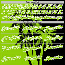 Laden Sie das Bild in den Galerie-Viewer, Uksn Individuelles Schwarz Neongrün-Weiß Hawaii tropische Küstenpalmen Funktions-Poloshirt