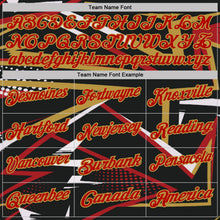 Laden Sie das Bild in den Galerie-Viewer, Uksn Individuelles Schwarz Rot-Altgold Dynamische geometrische Splitter Funktions-Poloshirt