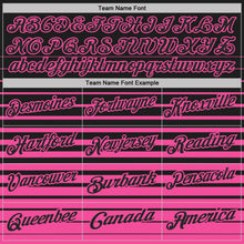 Laden Sie das Bild in den Galerie-Viewer, Uksn Individuelles Schwarz-Pink Horizontaler Verlaufsstreifen Funktions-Poloshirt