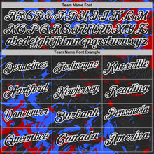 Laden Sie das Bild in den Galerie-Viewer, Uksn Individuelles Schwarz Royalblau Rot-Weiß Dynamische Spritzer-Pinselstrich Funktions-Poloshirt