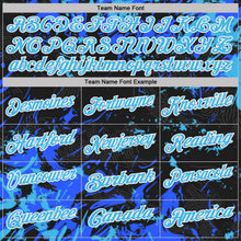 Laden Sie das Bild in den Galerie-Viewer, Uksn Individuelles Schwarz Himmelblau Royalblau-Weiß Dynamische Spritzer-Pinselstrich Funktions-Poloshirt