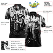 Laden Sie das Bild in den Galerie-Viewer, Uksn Individuelles Schwarz-Weiß Tropfende Spritzerfarbe Funktions-Poloshirt