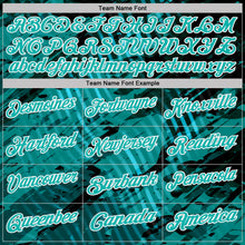 Laden Sie das Bild in den Galerie-Viewer, Uksn Individuelles Schwarz Aqua-Weiß Abstrakte Grunge-Spritzer diagonale Streifen Funktions-Poloshirt