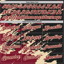 Laden Sie das Bild in den Galerie-Viewer, Uksn Individuelles Schwarz Karmesinrot-Creme Pinselstrich-Splitter-Spritzer Funktions-Poloshirt