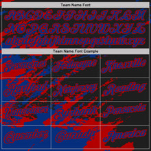 Laden Sie das Bild in den Galerie-Viewer, Uksn Individuelles Schwarz Royalblau-Rot Pinselstrich-Splitter-Spritzer Funktions-Poloshirt