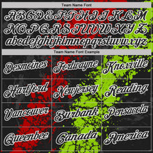 Laden Sie das Bild in den Galerie-Viewer, Uksn Individuelles Schwarz Rot Neongrün-Weiß Tropfende Spritzer rissige Textur Funktions-Poloshirt