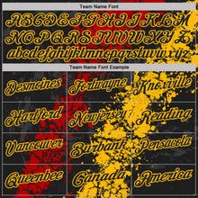 Laden Sie das Bild in den Galerie-Viewer, Uksn Individuelles Schwarz Rot-Gold Tropfende Spritzer rissige Textur Funktions-Poloshirt