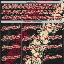 Laden Sie das Bild in den Galerie-Viewer, Uksn Individuelles Schwarz Karmesinrot-Creme Tropfende Spritzer rissige Textur Funktions-Poloshirt