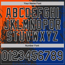 Laden Sie das Bild in den Galerie-Viewer, Uksn Individuelles Schwarz Orange Royalblau-Weiß Distressed-Kratzer-Pinselstrich Funktions-Poloshirt