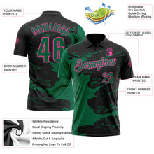 Laden Sie das Bild in den Galerie-Viewer, Uksn Individuelles Schwarz Kelly-Grün-Pink Flüssige Farbspritzer Funktions-Poloshirt