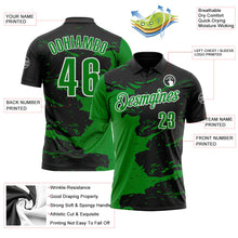 Laden Sie das Bild in den Galerie-Viewer, Uksn Individuelles Schwarz Grasgrün-Weiß Flüssige Farbspritzer Funktions-Poloshirt