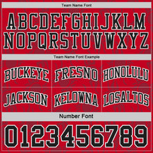 Laden Sie das Bild in den Galerie-Viewer, Uksn Individuelles Schwarz Rot-Weiß Seitenstreifen Sonnenflamme Wendbar Doppelseitig Sublimation Basketball-Set Trikot