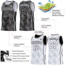 Laden Sie das Bild in den Galerie-Viewer, Uksn Individuelles Schwarz-Weiß Seitenstreifen Sonnenflamme Wendbar Doppelseitig Sublimation Basketball-Set Trikot