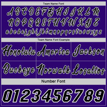 Laden Sie das Bild in den Galerie-Viewer, Uksn Individuelles Schwarz Violett-Weiß Seitenstreifen Geometrisch Dreieck Verlaufspunkt Wendbar Doppelseitig Sublimation Basketball-Set Trikot