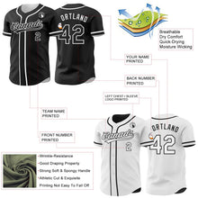 Laden Sie das Bild in den Galerie-Viewer, Uksn Individuelles Schwarz-Weiß Wendbares Baseball-Trikot mit Knopfleiste