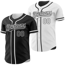 Laden Sie das Bild in den Galerie-Viewer, Uksn Individuelles Schwarz-Weiß Wendbares Baseball-Trikot mit Knopfleiste