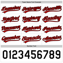 Laden Sie das Bild in den Galerie-Viewer, Uksn Individuelles Schwarz Rot-Weiß Wendbares Baseball-Trikot mit Knopfleiste