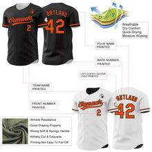 Laden Sie das Bild in den Galerie-Viewer, Uksn Individuelles Schwarz-Orange Wendbares Baseball-Trikot mit Knopfleiste