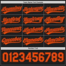 Laden Sie das Bild in den Galerie-Viewer, Uksn Individuelles Schwarz-Orange Wendbares Baseball-Trikot mit Knopfleiste