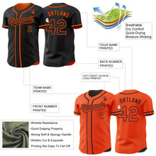 Laden Sie das Bild in den Galerie-Viewer, Uksn Individuelles Schwarz-Orange Wendbares Baseball-Trikot mit Knopfleiste