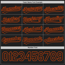 Laden Sie das Bild in den Galerie-Viewer, Uksn Individuelles Schwarz-Orange Wendbares Baseball-Trikot mit Knopfleiste