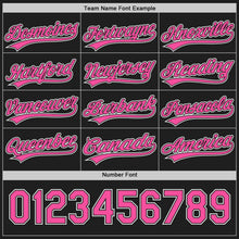 Laden Sie das Bild in den Galerie-Viewer, Uksn Individuelles Schwarz Pink-Weiß Wendbares Baseball-Trikot mit Knopfleiste