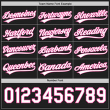 Laden Sie das Bild in den Galerie-Viewer, Uksn Individuelles Schwarz Weiß-Pink Wendbares Baseball-Trikot mit Knopfleiste