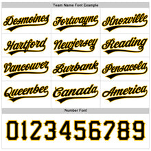 Laden Sie das Bild in den Galerie-Viewer, Uksn Individuelles Schwarz Gold-Weiß Wendbares Baseball-Trikot mit Knopfleiste