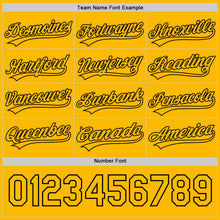 Laden Sie das Bild in den Galerie-Viewer, Uksn Individuelles Schwarz-Gold Wendbares Baseball-Trikot mit Knopfleiste