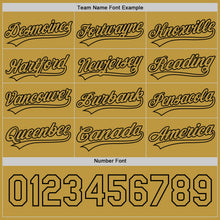 Laden Sie das Bild in den Galerie-Viewer, Uksn Individuelles Schwarz-Altgold Wendbares Baseball-Trikot mit Knopfleiste