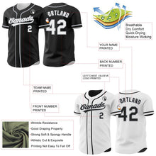 Laden Sie das Bild in den Galerie-Viewer, Uksn Individuelles Schwarz Weiß-Grau Wendbares Baseball-Trikot mit Knopfleiste