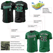 Laden Sie das Bild in den Galerie-Viewer, Uksn Individuelles Schwarz Kelly-Grün-Weiß Wendbares Baseball-Trikot mit Knopfleiste