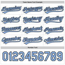 Laden Sie das Bild in den Galerie-Viewer, Uksn Individuelles Schwarz Hellblau-Weiß Wendbares Baseball-Trikot mit Knopfleiste