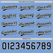 Laden Sie das Bild in den Galerie-Viewer, Uksn Individuelles Schwarz Weiß-Hellblau Wendbares Baseball-Trikot mit Knopfleiste