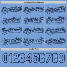 Laden Sie das Bild in den Galerie-Viewer, Uksn Individuelles Schwarz-Hellblau Wendbares Baseball-Trikot mit Knopfleiste
