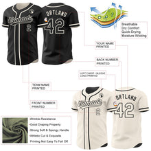 Laden Sie das Bild in den Galerie-Viewer, Uksn Individuelles Schwarz-Creme Wendbares Baseball-Trikot mit Knopfleiste