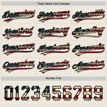 Laden Sie das Bild in den Galerie-Viewer, Uksn Individuelles Schwarz Vintage USA-Flagge-Creme Wendbares Baseball-Trikot mit Knopfleiste
