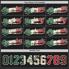 Laden Sie das Bild in den Galerie-Viewer, Uksn Individuelles Schwarz Vintage Mexikanische Flagge-Creme Wendbares Baseball-Trikot mit Knopfleiste