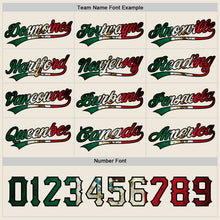 Laden Sie das Bild in den Galerie-Viewer, Uksn Individuelles Schwarz Vintage Mexikanische Flagge-Creme Wendbares Baseball-Trikot mit Knopfleiste