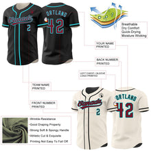 Laden Sie das Bild in den Galerie-Viewer, Uksn Individuelles Schwarz Creme Wendbares Baseball-Trikot mit Knopfleiste