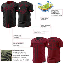 Laden Sie das Bild in den Galerie-Viewer, Uksn Individuelles Schwarz-Karmesinrot Wendbares Baseball-Trikot mit Knopfleiste
