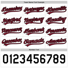 Laden Sie das Bild in den Galerie-Viewer, Uksn Individuelles Schwarz Karmesinrot-Weiß Wendbares Baseball-Trikot mit Knopfleiste