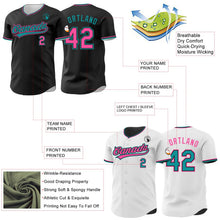 Laden Sie das Bild in den Galerie-Viewer, Uksn Individuelles Schwarz Pink-Petrol Wendbares Baseball-Trikot mit Knopfleiste
