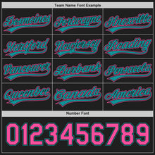 Laden Sie das Bild in den Galerie-Viewer, Uksn Individuelles Schwarz Pink-Petrol Wendbares Baseball-Trikot mit Knopfleiste
