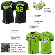 Laden Sie das Bild in den Galerie-Viewer, Uksn Individuelles Schwarz Neongrün-Weiß Wendbares Baseball-Trikot mit Knopfleiste