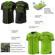 Laden Sie das Bild in den Galerie-Viewer, Uksn Individuelles Schwarz-Neongrün Wendbares Baseball-Trikot mit Knopfleiste